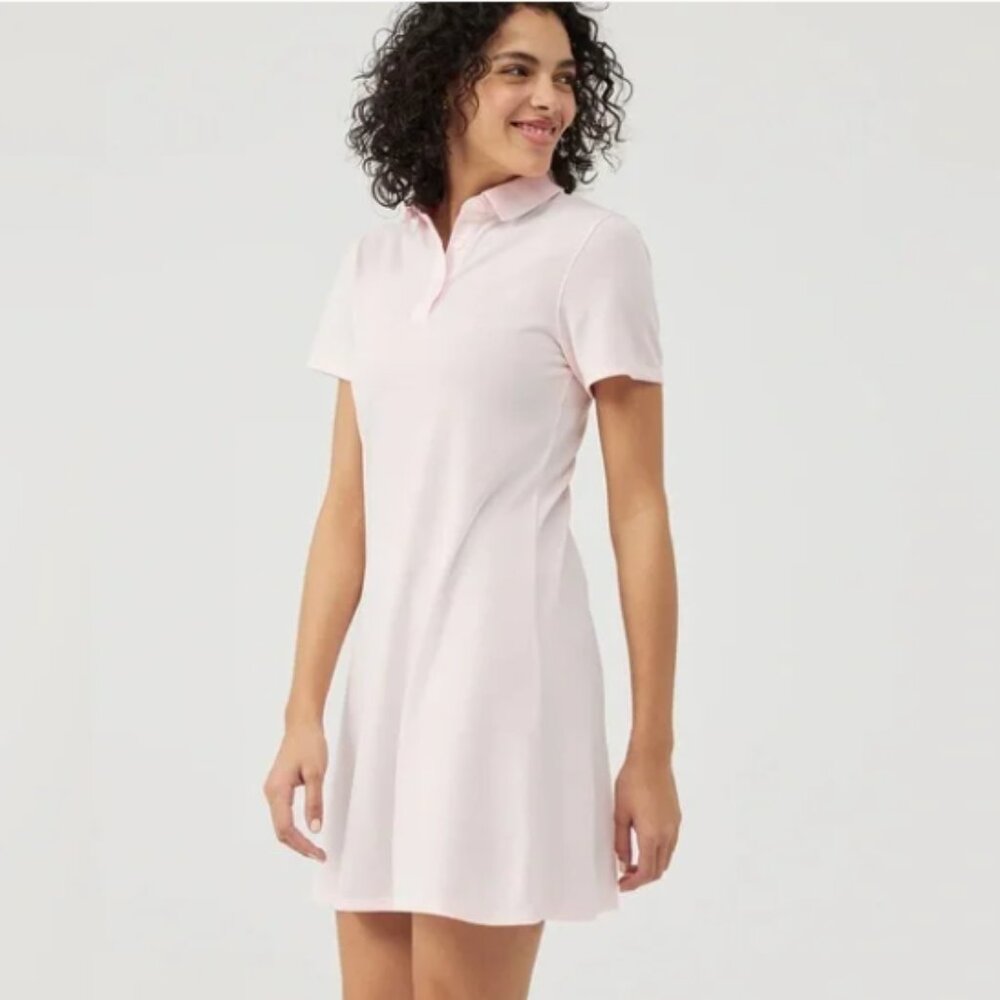 Outdoor Voices Birdie Polo Shirt Mini Dress Pinkfinch Women's Size Medium NWT